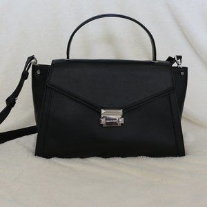 Michael Kors Whitney Black Leather Satchel